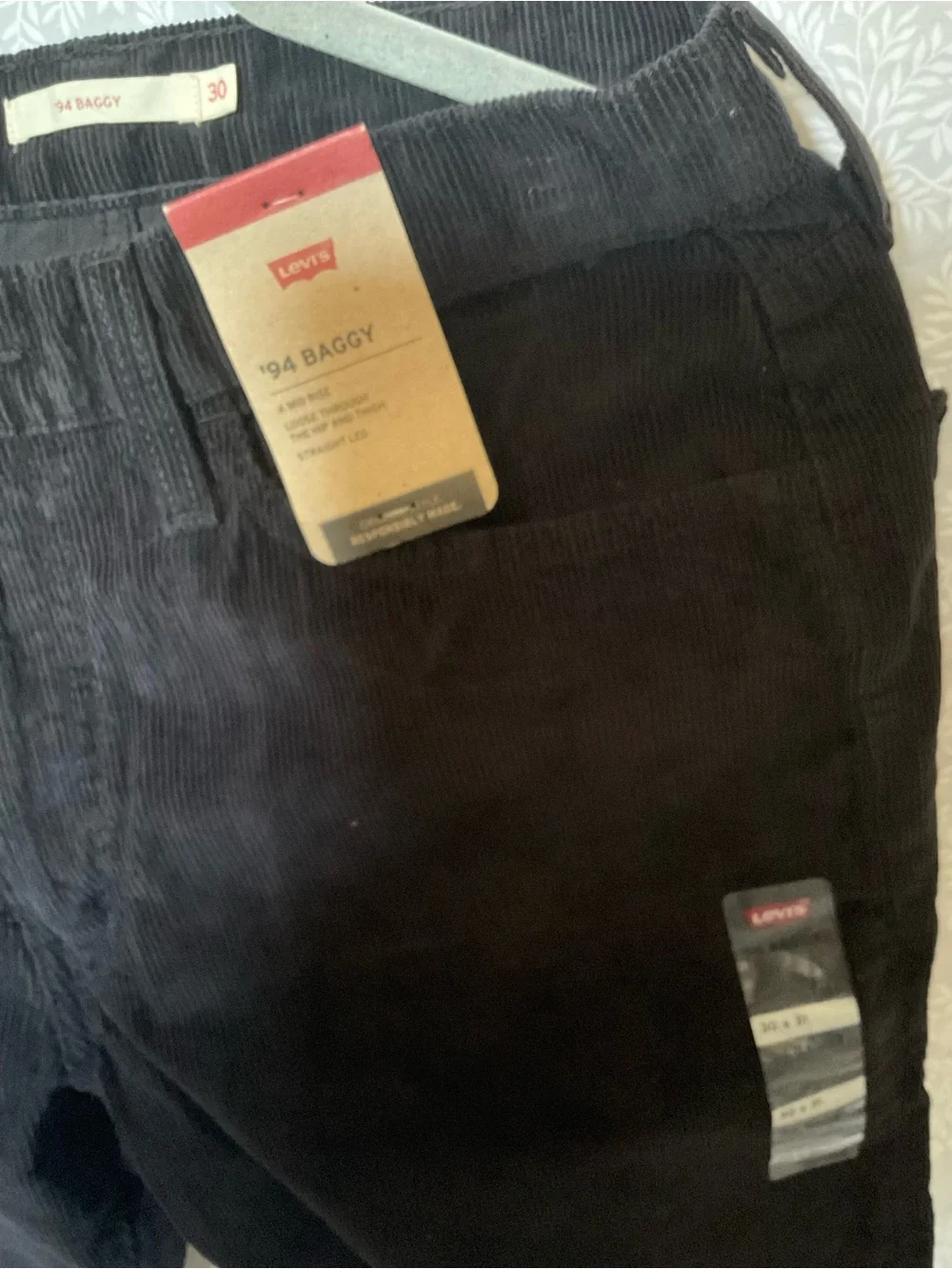 Levi's Men's Black Corduroy Slim Straight Jeans